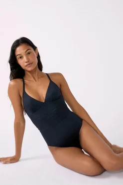 ETAM Bañadores|Bañador menstrual con espalda cruzada NEGRO