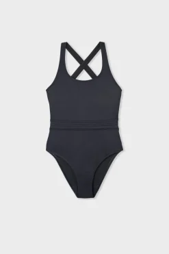 ETAM Bañadores|Bañador menstrual de una pieza con espalda cruzada NEGRO