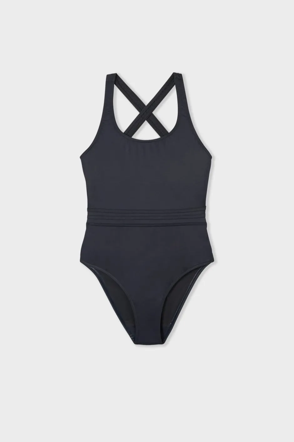 ETAM Bañadores|Bañador menstrual de una pieza con espalda cruzada NEGRO