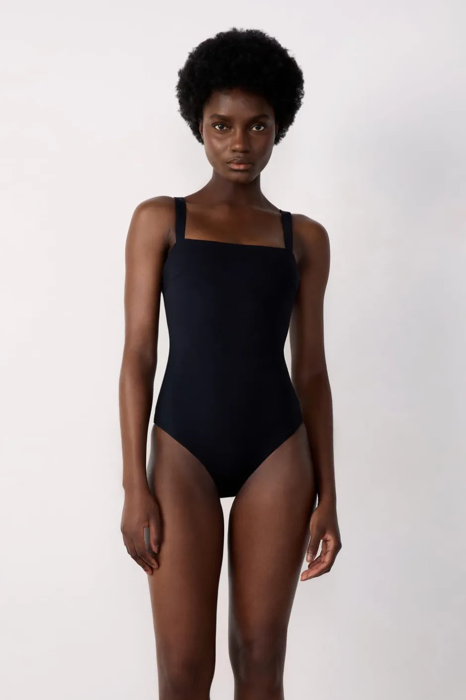 ETAM Bañadores|Bañador moldeador de cuello cuadrado NEGRO