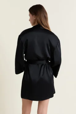 ETAM Batas|Batas Y Kimonos|Bata de seda NEGRO