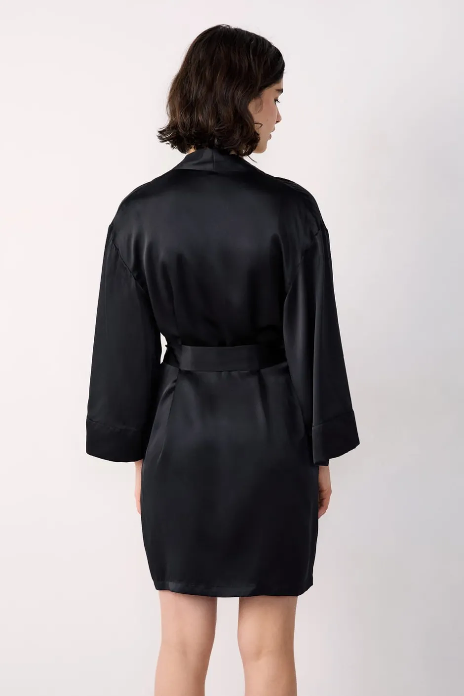 ETAM Batas|Batas Y Kimonos|Bata de seda NEGRO