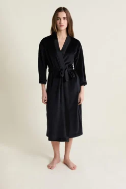 ETAM Pijamas Calentitos|Batas|Bata de terciopelo NEGRO
