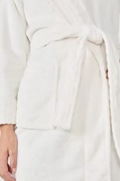 ETAM Pijamas Calentitos|Batas|Bata efecto terciopelo BLANCO ROTO