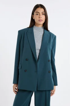 ETAM Chaquetas|Blazers|Blazer con cierre cruzado VERDE PATO