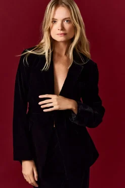 ETAM Chaquetas|Blazers|Blazer con lazo NEGRO