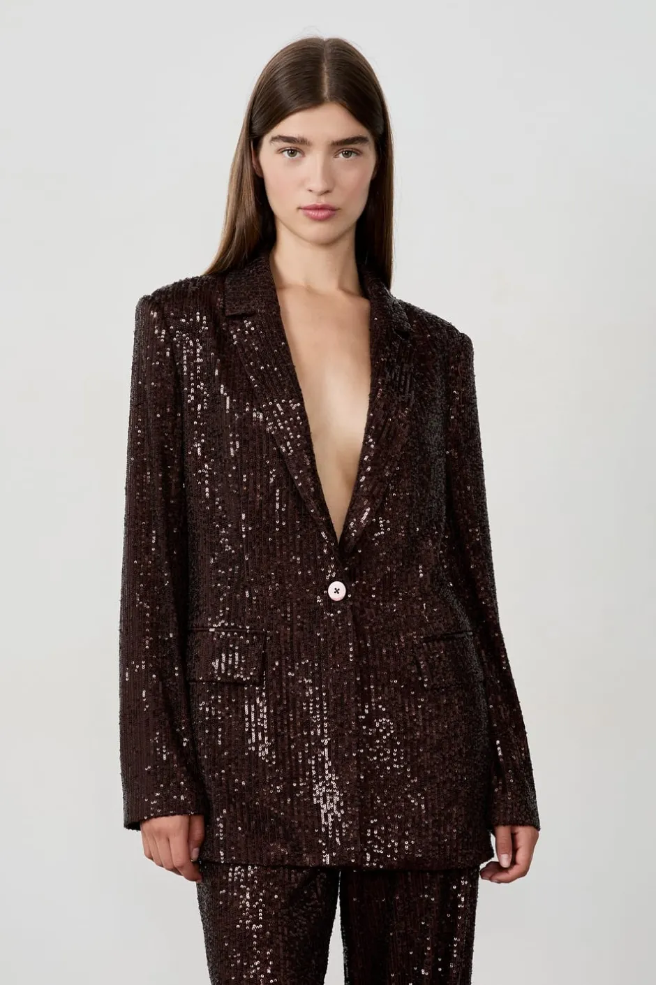 ETAM Chaquetas|Blazers|Blazer de lentejuelas MARRÓN