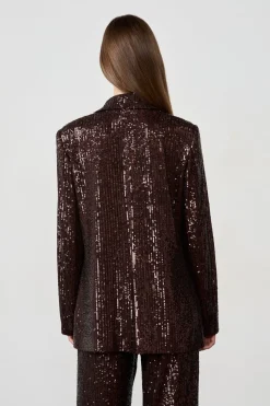 ETAM Chaquetas|Blazers|Blazer de lentejuelas MARRÓN