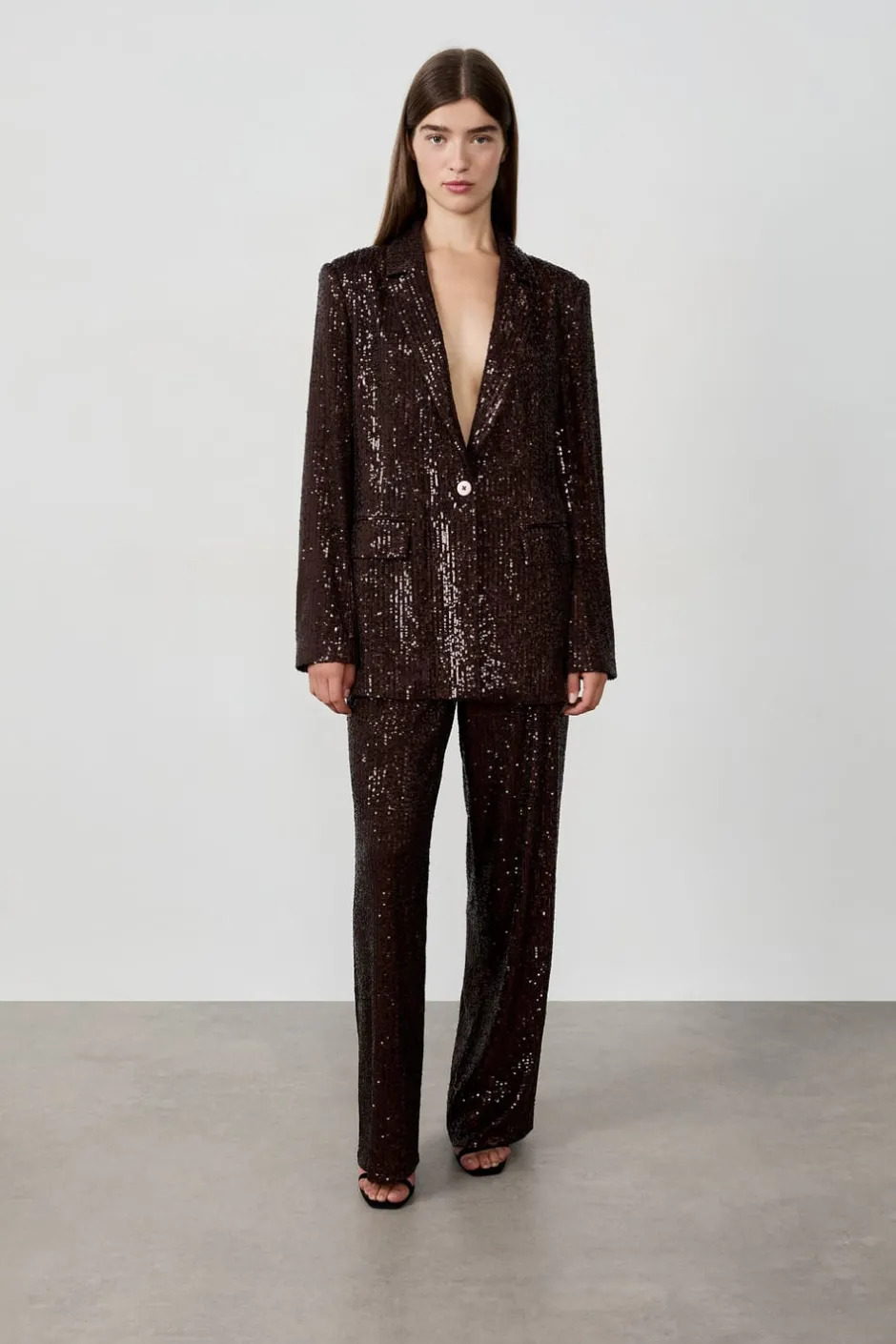 ETAM Chaquetas|Blazers|Blazer de lentejuelas MARRÓN