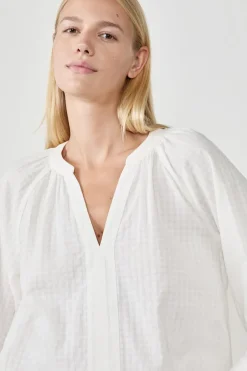 ETAM Camisas Fluidas|Camisas Chic|Blusa de manga larga ECRU