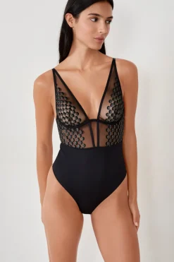 ETAM Bodys|Body con aros de encaje NEGRO