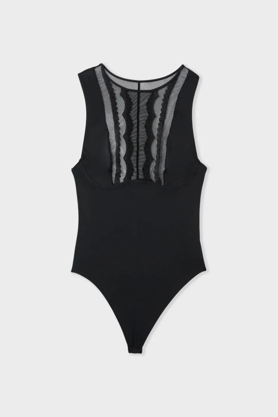 ETAM Bodys|Sujetadores Talla Grande: Copas D-G|Body con bordados NEGRO