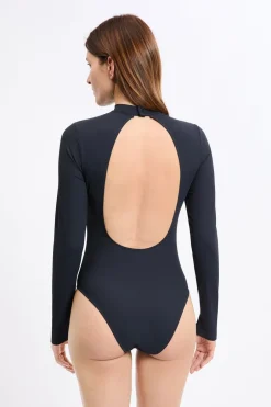 ETAM Bodys|Body de manga larga con espalda descubierta NEGRO