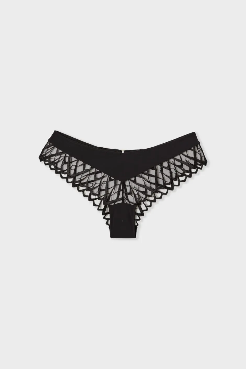 ETAM Brasileña|Novedades Braguitas|Braga brasileña con bordado NEGRO