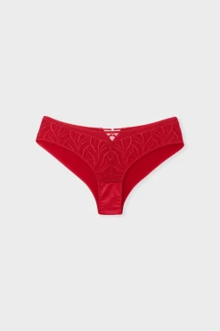 ETAM Brasileña|Novedades Braguitas|Braga brasileña con bordado ROJO