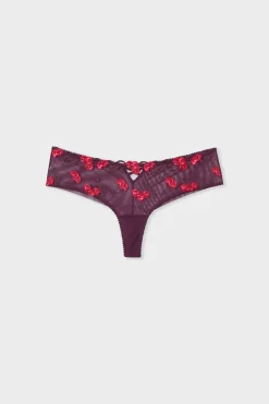 ETAM Brasileña|Braga brasileña con estampado de cerezas MORADO