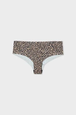 ETAM Brasileña|Braguitas Party|Braga brasileña de microfibra sin costuras con estampado de leopardo IMP FD MARR&Oacute;N