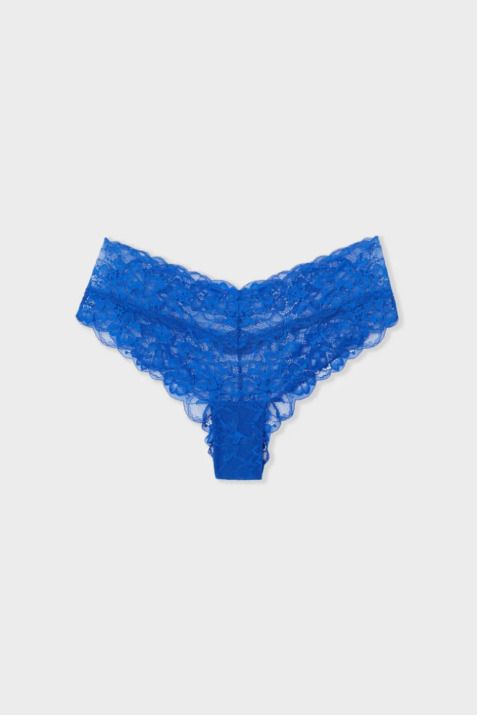 ETAM Braguitas Encaje|Brasileña|Braga brasileñas en forma de V de encaje AZUL REAL