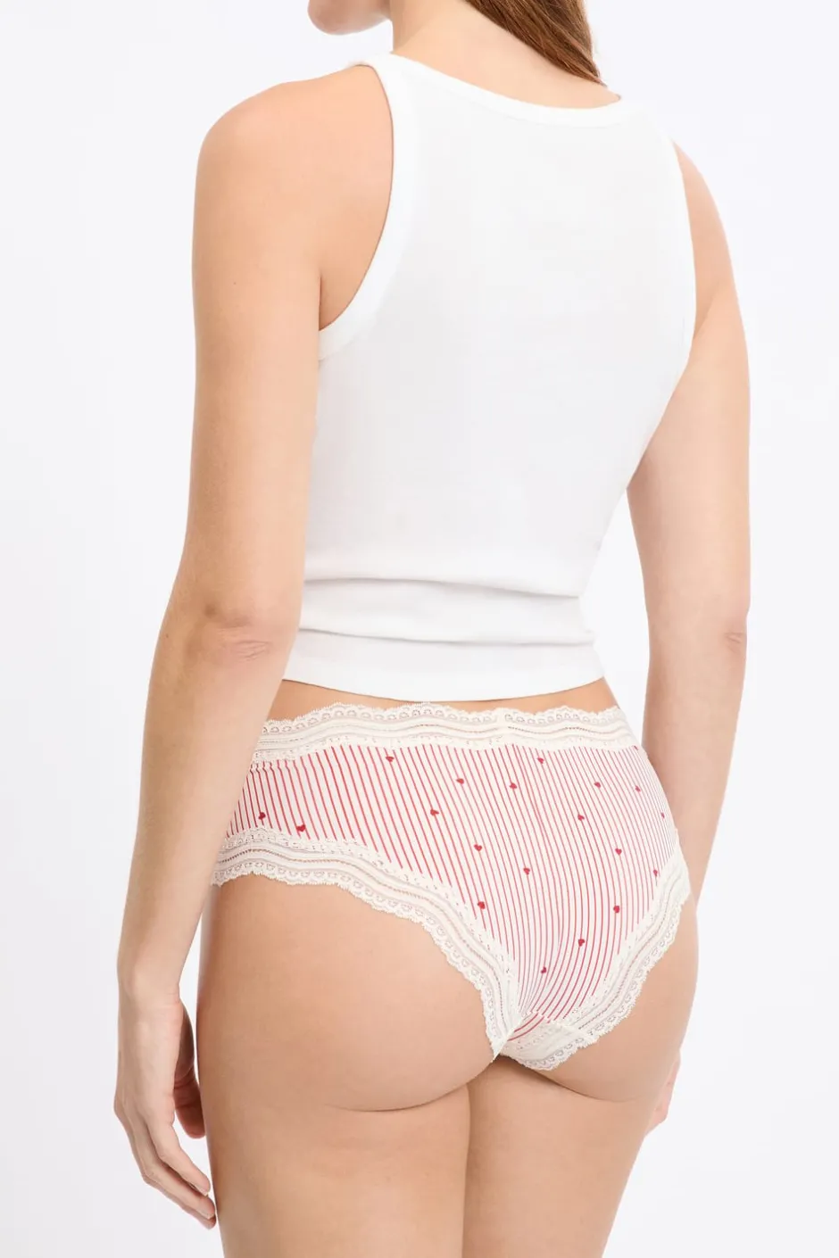 ETAM Culotte|Braguitas Party|Braga culotte con bordes de encaje de microfibra IMP FD BLANCO