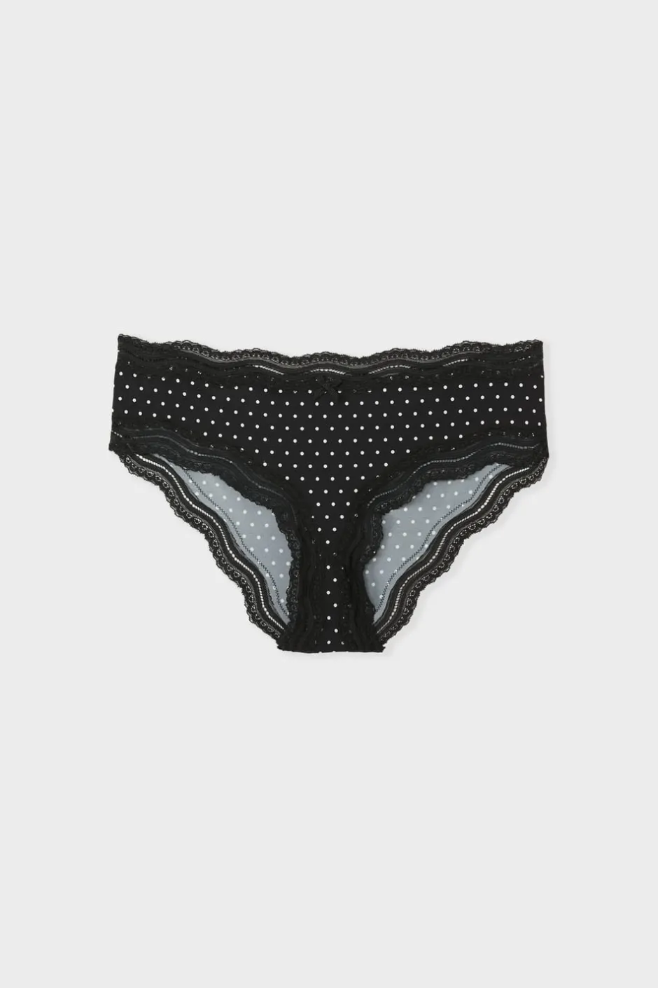 ETAM Culotte|Braguitas Party|Braga culotte con bordes de encaje de microfibra IMP FD NEGRO