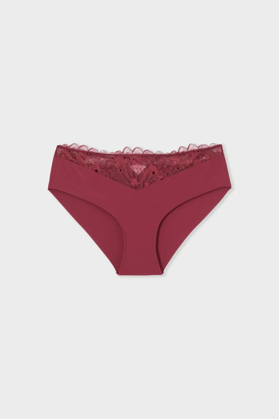 ETAM Braguitas Encaje|Culotte|Braga culotte con detalles de encaje BURDEOS GRANATE