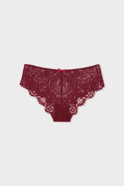 ETAM Braguitas Encaje|Culotte|Braga culotte de encaje BURDEOS GRANATE