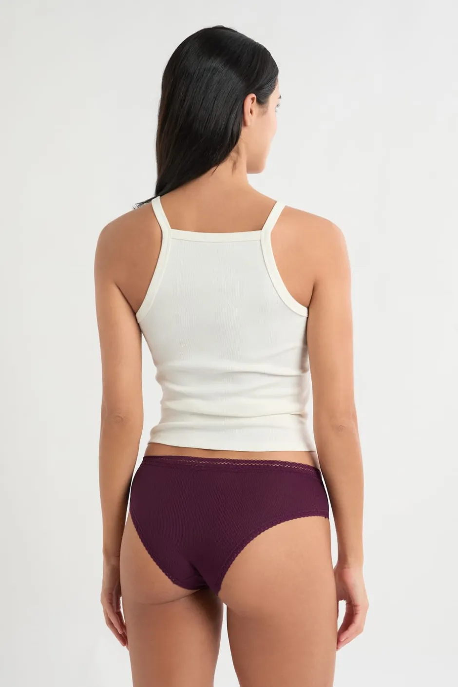 ETAM Culotte|Braguitas Party|Braga culotte de microfibra con detalles de encaje ROSA CARAMELO
