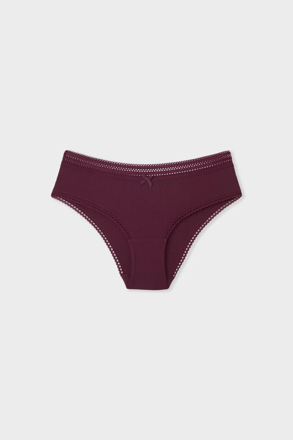 ETAM Culotte|Braguitas Party|Braga culotte de microfibra con detalles de encaje ROSA CARAMELO
