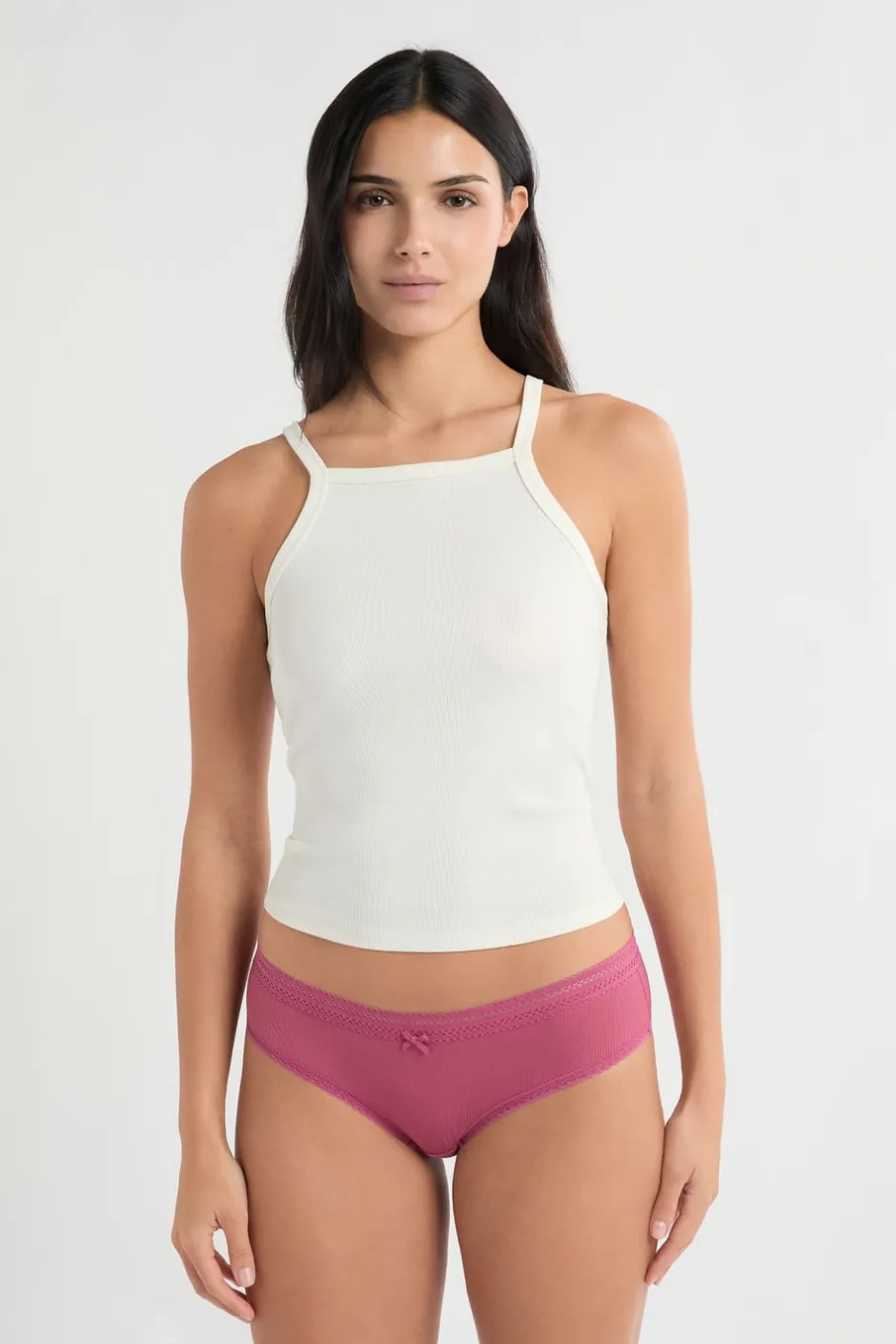 ETAM Culotte|Braguitas Party|Braga culotte de microfibra con detalles de encaje BLUSH