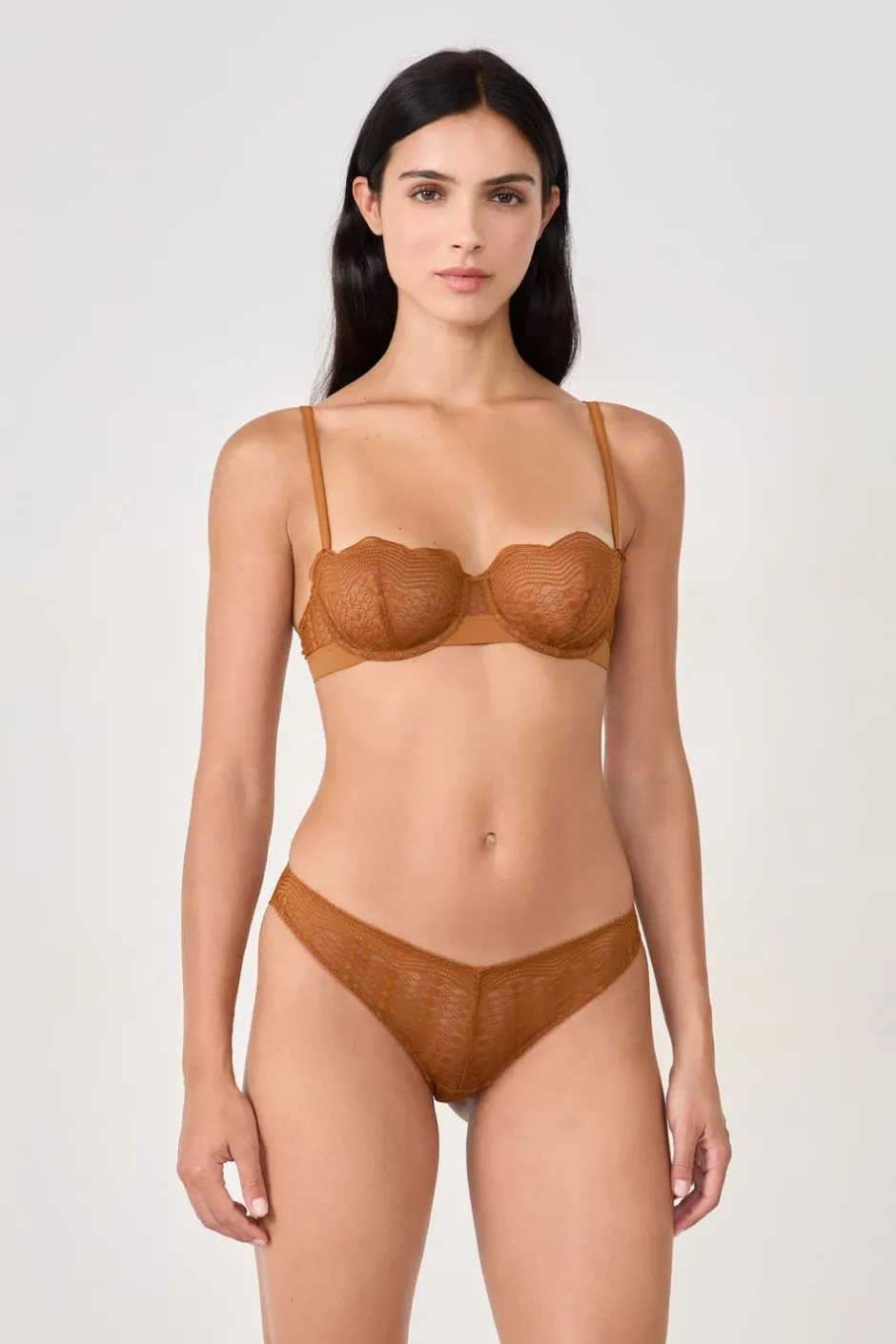 ETAM Braguitas Encaje|Braguita|Braga de encaje MARRÓN
