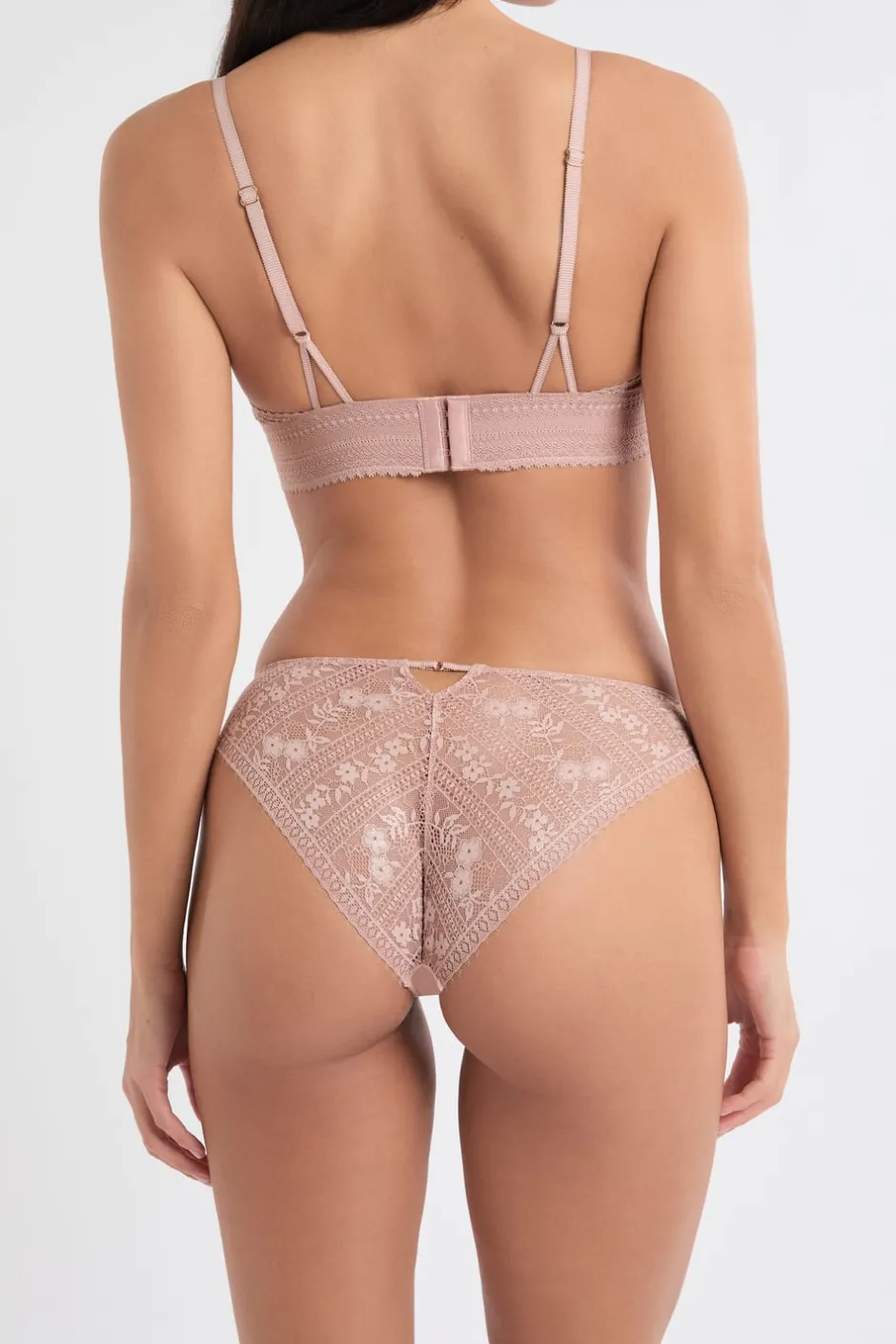 ETAM Braguitas Encaje|Braguita|Braga de encaje y microfibra ROSA EMPOLVADO