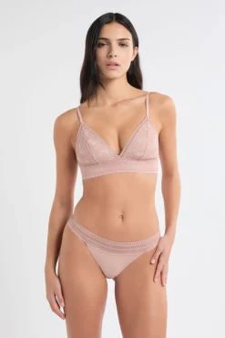 ETAM Braguitas Encaje|Braguita|Braga de encaje y microfibra ROSA EMPOLVADO