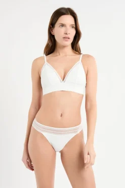 ETAM Braguitas Novias|Braguitas Encaje|Braga de encaje y microfibra crudo