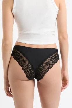 ETAM Braguita|Braguitas Party|Braga de microfibra con detalles de encaje NEGRO