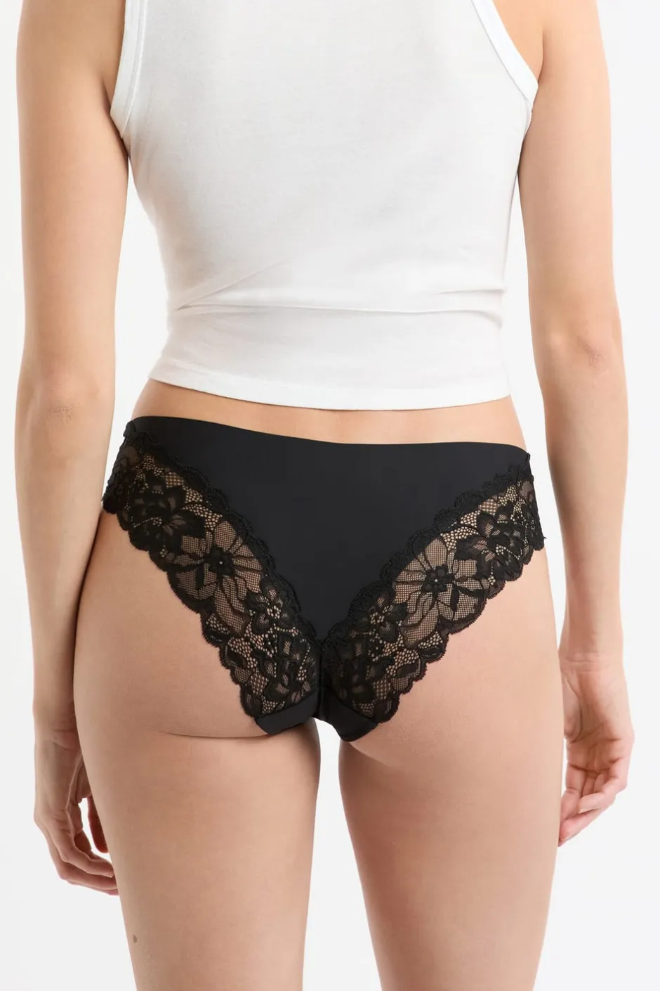 ETAM Braguita|Braguitas Party|Braga de microfibra con detalles de encaje NEGRO