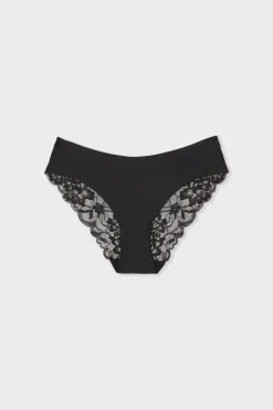 ETAM Braguita|Braguitas Party|Braga de microfibra con detalles de encaje NEGRO