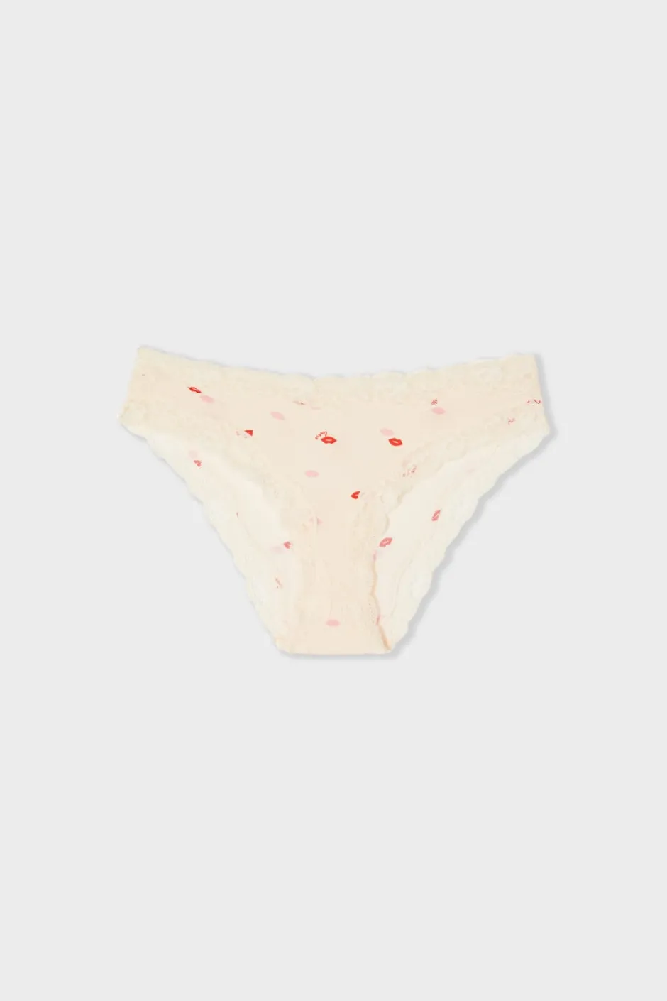 ETAM Braguita|Braga de microfibra con estampado de besos IMP FOND ROSA