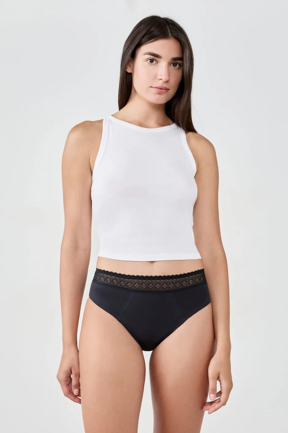 ETAM Braguita|Braguitas Menstruales|Braga menstrual de algodón - Flujo abundante NEGRO