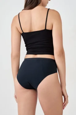ETAM Talle Alto|Braguita|Braga menstrual de cintura alta - Flujo abundante NEGRO