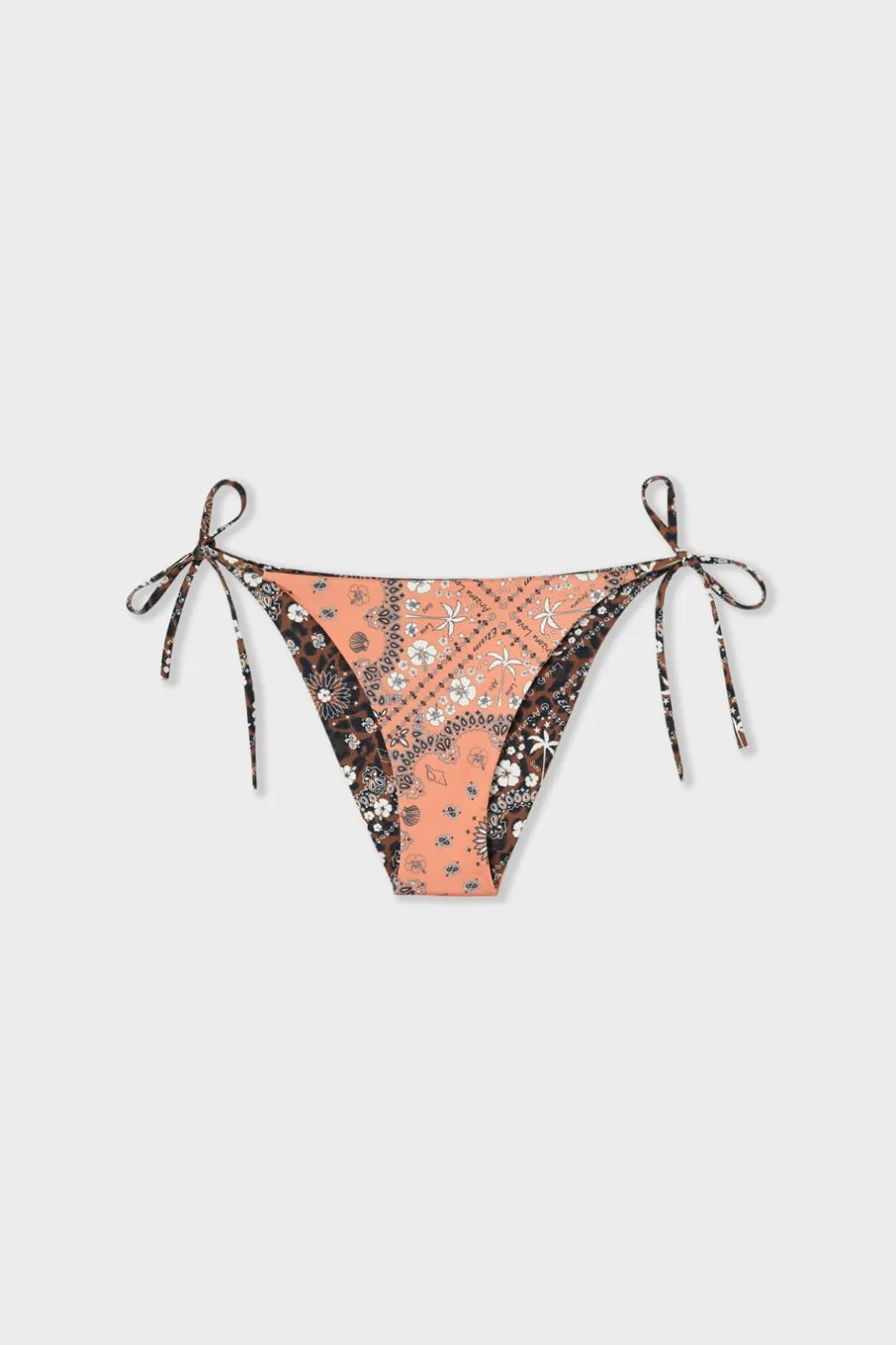 ETAM Anudadas|Bikini|Braguita bikini lazada estampada reversible ESTAMPADO FONDO MARRÓN