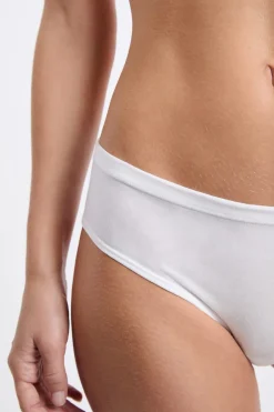 ETAM Braguitas Novias|Brasileña|Braguita brasileña de algodón orgánico elástico BLANCO