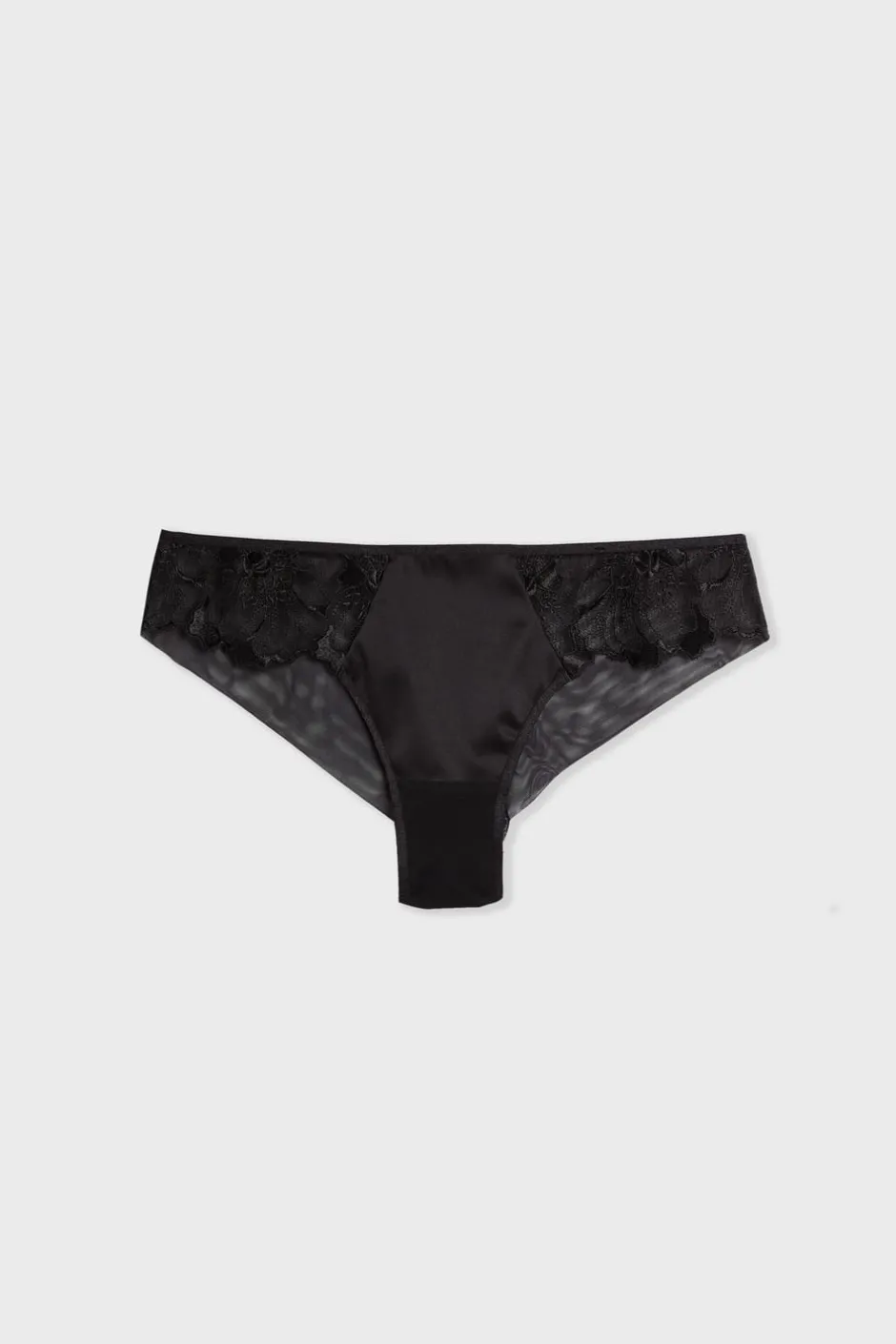ETAM Brasileña|Braguita brasileña de tul bordado NEGRO
