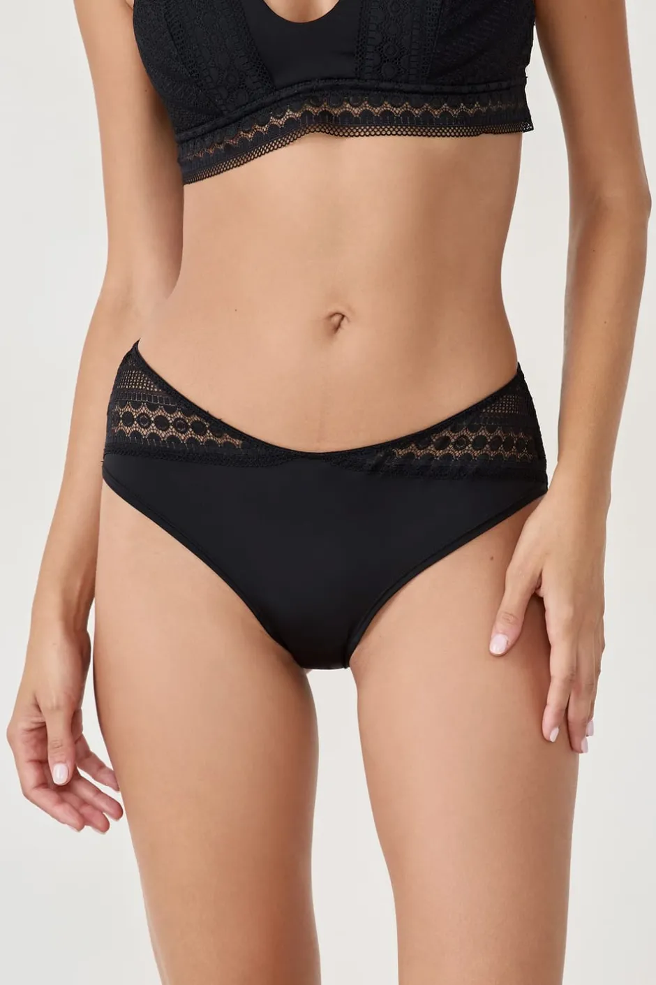 ETAM Braguitas Encaje|Culotte|Braguita culotte con detalle de encaje NEGRO