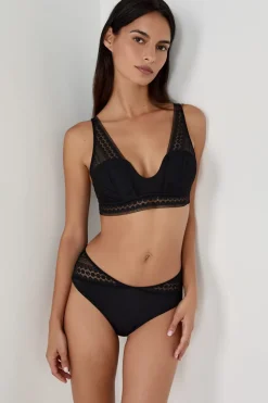 ETAM Braguitas Encaje|Culotte|Braguita culotte con detalle de encaje NEGRO