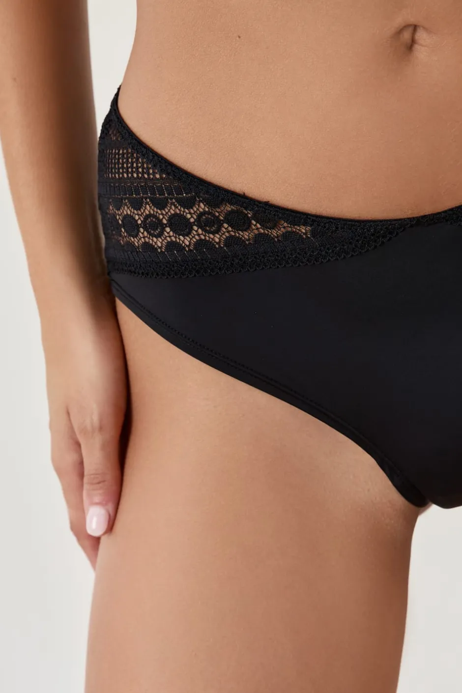 ETAM Braguitas Encaje|Culotte|Braguita culotte con detalle de encaje NEGRO
