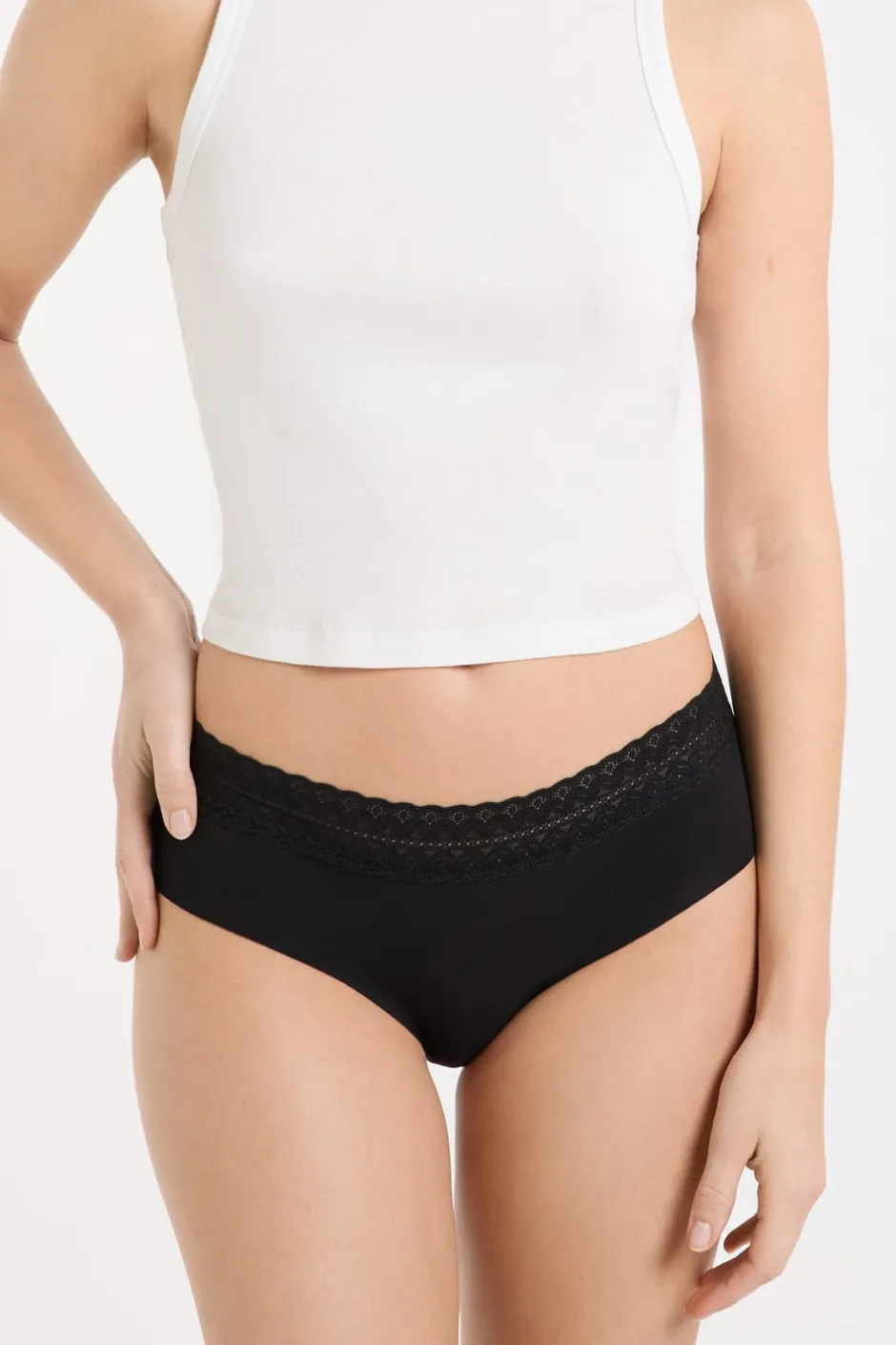 ETAM Culotte|Braguitas Party|Braguita culotte de algodón sin costuras NEGRO