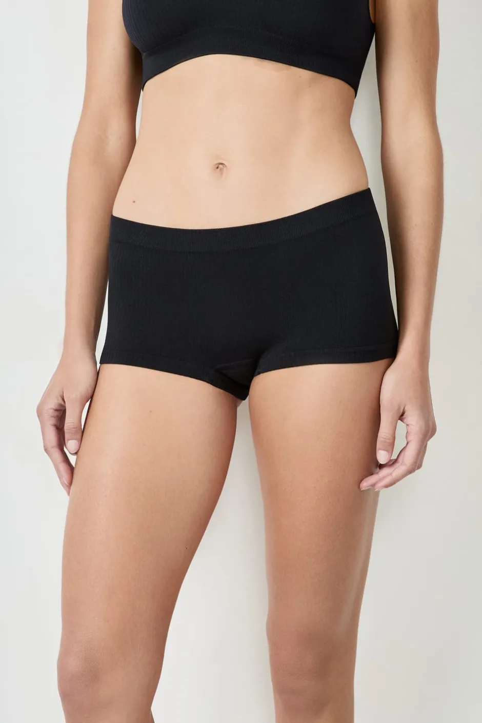 ETAM Culotte|Braguita culotte de canalé NEGRO