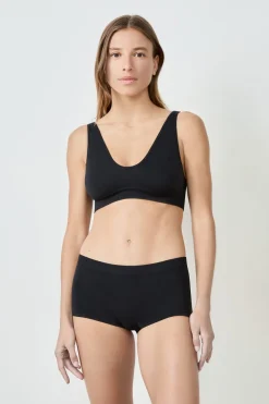 ETAM Culotte|Braguita culotte de canalé NEGRO