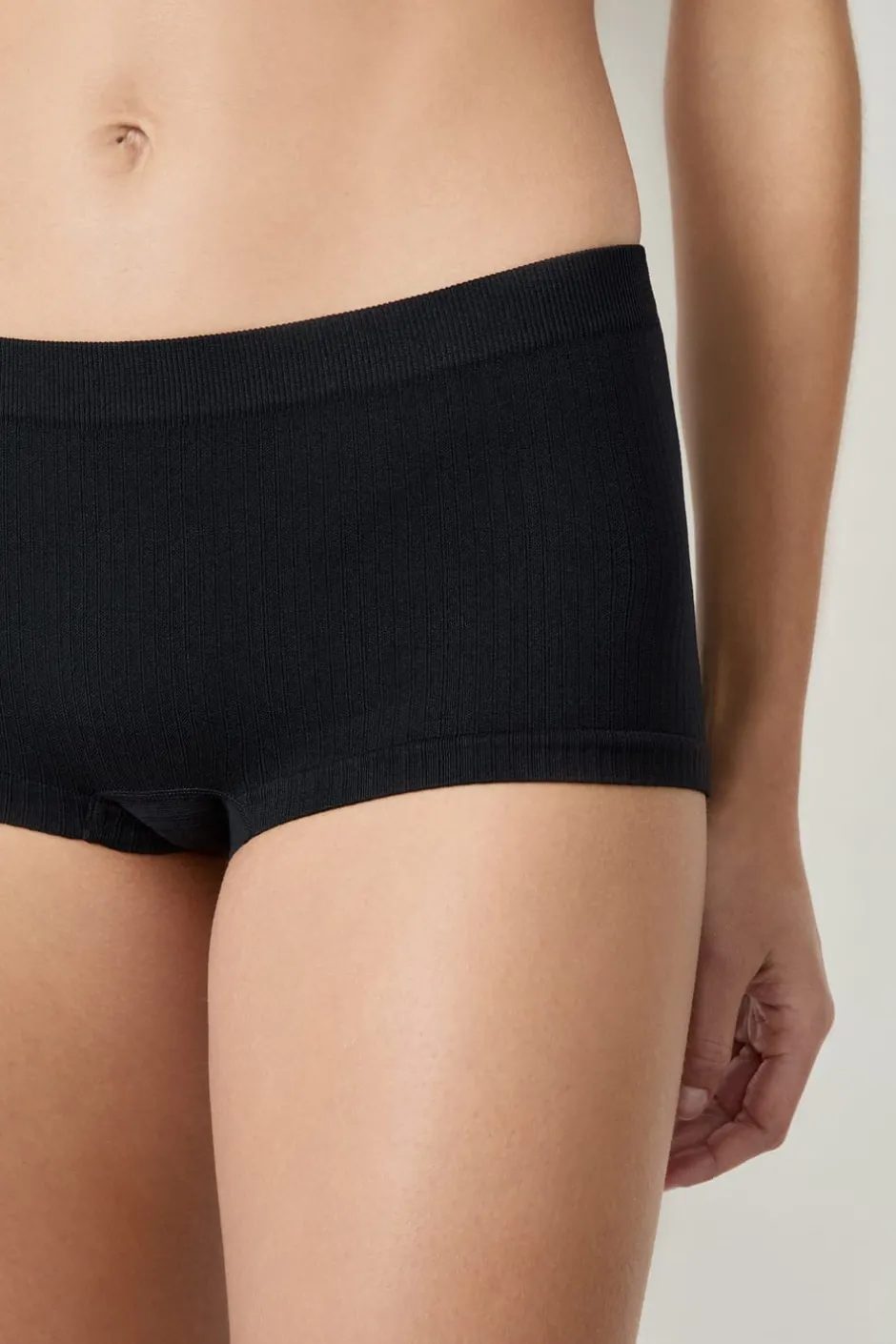 ETAM Culotte|Braguita culotte de canalé NEGRO