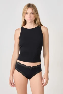 ETAM Culotte|Braguitas Party|Braguita culotte de microfibra con cordones NEGRO